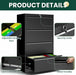 4 Drawer Lateral File Cabinet, Metal Filing Cabinet for Home Office, Black