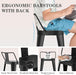 Bar Stools Set of 4, 30 Inch Bar Height Stools with Back,Black
