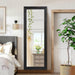 65"X22" Full Length Mirror Solid Wood Frame Floor Mirror with Stand for Living Room, Bedroom Hanging Standing or Leaning, Black