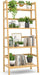 Natural Bamboo 4 Tier Bookshelf Freestanding Organizing