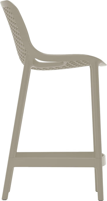 330Taupe Mykonos Collection Modern | Contemporary Outdoor Patio Stool with Taupe Polypropylene Plastic, Weather Resisting, 17.5" W X 21" D X 38" H, Taupe, Set of 4