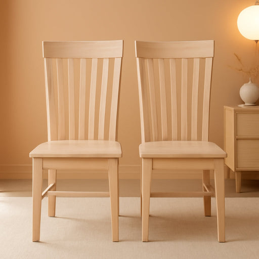 Set of 2 Tall Mission Dining Chairs Solid Parawood Sturdy and Long-Lasting, 18.1"W X 22.05"D X 40.16"H, Unfinished