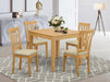 OXAN5-OAK-C 5 Piece Kitchen Table Set for 4 Includes a Square Dining Table and 4 Linen Fabric Dining Room Chairs, 36X36 Inch, Oak