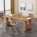 Modern Executive Desk, 70.9" Large Office Computer Desk, Conference Table Meeting Room Table, Simple Workstation Business Furniture for Home Office, Brown