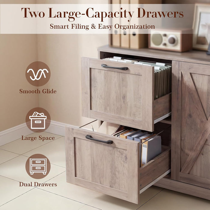 LightBrown Executive Bookshelf Printer Stand With Outlet
