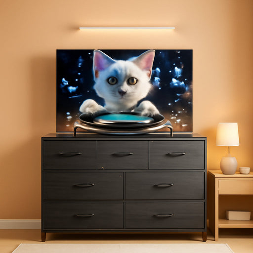 Dresser TV Stand, Entertainment Center with Fabric Drawers, Media Console Table with Metal Frame and Wood Top for TV up to 45 Inch, Chest of Drawers for Bedroom, Charcoal Black Wood Grain Print