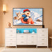 White TV Stand Dresser With IntegratedLEDs 65To75InchTV