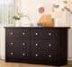 Dresser for Bedroom, 6 Dresser Drawer with Storage, Brown