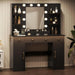 Vanity Desk with Mirror and Lights, Makeup Vanity with Mirror and LED Lights & Power Outlet, 3 Drawers and Cabinets, 3 Lighting Modes Dressing Table Set for Girls Women Bedroom,Black