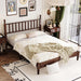 Walnut Wood Bed Frame Queen Size with Spindle Headboard, Queen Platform Bed with Wooden Slat Support, Retro Style Spindle Beds for Boys Girls Kids Adults Toddler, Easy Assembly