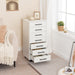 7-Drawer Chest, File Cabinet, Wooden File Cabinet, Office Cabinet with Drawers, Storage Cabinet, for Home Office, Study, Easy Assembly, White WT07WJ01