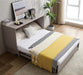 Queen Size Murphy Bed Wall Chest with Oversized Drawers and Folding Foam Mattress,Wood Hideaway Cabinet Platform Bedframe W/Set of Sockets & USB Ports,Space-Saving,For Small Room,Gray
