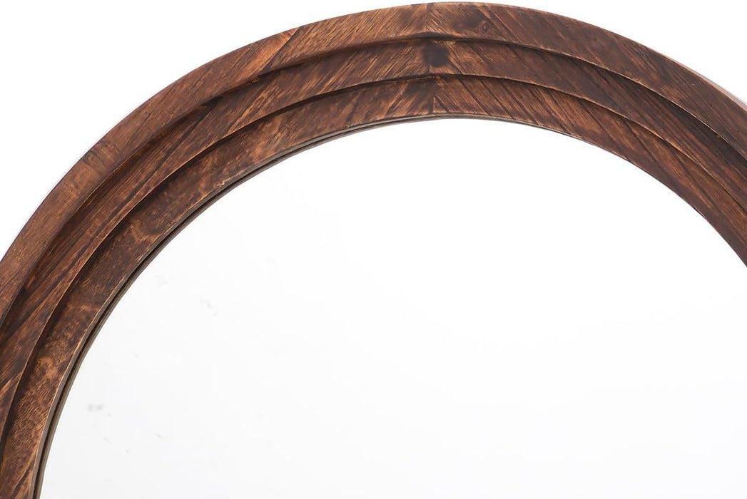 Full Length Mirror, Wood Frame, Standing Mirror, Wall Mirror-Walnut