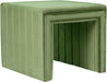 Modern Channel Tufted Velvet Ottoman Home Décor|Ottoman for Living Room & Bedroom - Green
