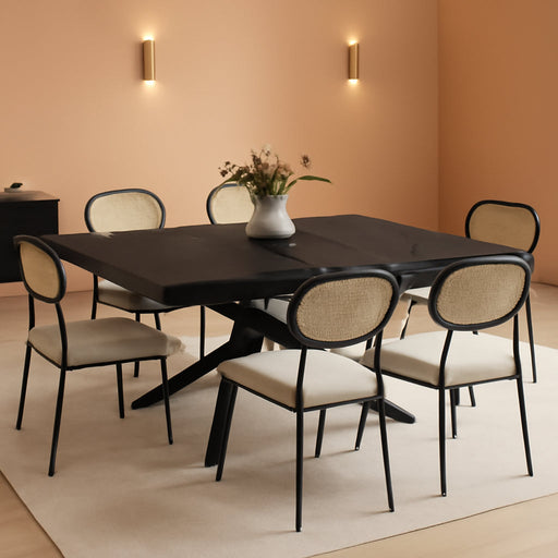 Extendable Dining Room Table for 4 6 8,55"-70" Kitchen Table Leaf,Black | Expandable Rectangle Dining Table,Wood Dining Table W/ Hidden Leaf & Storage, Space Saving, Kitchen Dining Living Room,Modern