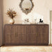 66.5" Sideboard Buffet Cabinet with Storage, Modern Credenza with Arched Doors, Large Wood Accent Cabinet for Living Room Entryway (Walnut)