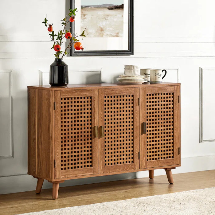 Aulbrey 44" Wide Lattice Doors Sideboard with Solid Legs