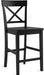 Bar Stools Set of 3, 24" Wooden Barstools with X Back, Black