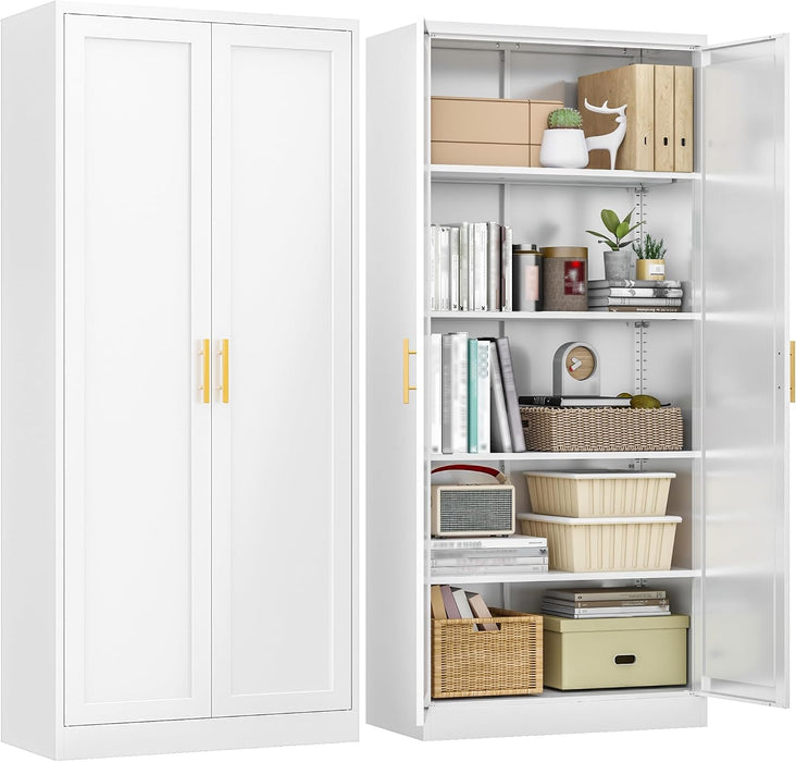 71 Inch IndustrialGrade Steel Storage Cabinet White