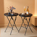 32In Cocktail Table, Folding round High Top Indoor Outdoor Use, Foldable Bar Height Table for Parties and Commercial Events (Black, 2 Pcs)