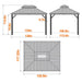 12 Ft. X 10 Ft. Wood Grain Aluminum Hardtop Gazebo Double Roof with Curtains and Netting