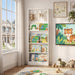 White Wall-Mounted 4-Tier Kids' Bookshelf Organizer