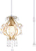 Elegant Mini Chandelier Plug in Crystal Pendant Light,Golden