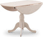 DMT-ABC-TP Dublin Kitchen Dining Table - a round Wooden Table Top with Dropleaf & Pedestal Base, 42X42 Inch, Wirebrushed Buttercream | Kitchen