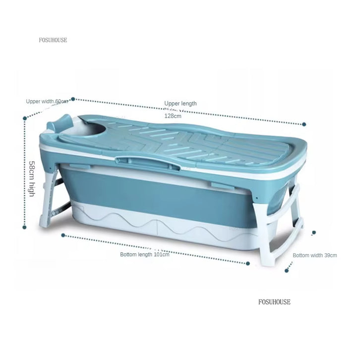 Simple Adult Foldable Portable Bathtubs Creative Bathroom Full Body Hot Tub Home Ice Bath Bucket Thickened Plastic Swimming Pool