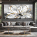 Large Canvas Wall Art White Flower Painting 30X60 Inch Black Art for Living Room Bedroom Office Home Wall Accents