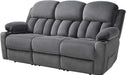85" Manual Reclining Sofa, 3 Seater Recliner Couch with Dual Wingback Recliners & Cup Holders, Comfy Oversized Living Room Sofa, Grey