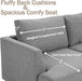 Gray Fabric Loveseat with Wood Legs