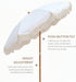 Boho Fringe Umbrella, 6.5Ft Canvas Umbrella