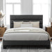 Full Size Platform Bed Frame with Fabric Upholstered Headboard Gray