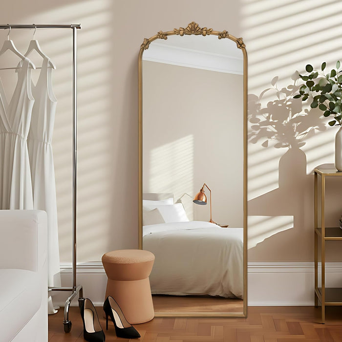 Full Length Gold Mirror: 21''X56'' Baroque Floor Long Body Mirror