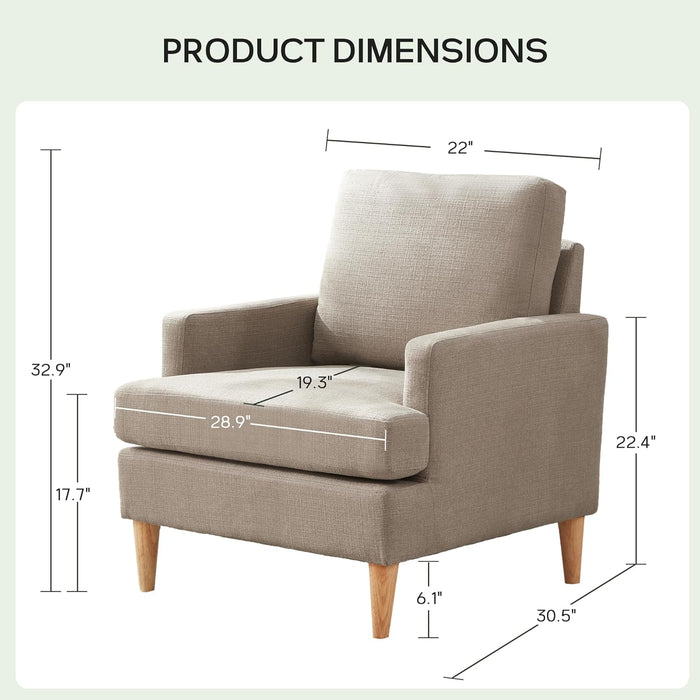 Brown Mid Century Modern Upholstered Armchairs Set