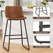 Bar Stool Set of 3, 26" Urban Faux Leather Counter Stool, Dark Brown