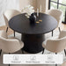 47.24 Inches round Dining Table, Modern Wooden Kitchen Table with Heavy-Duty Table Legs, Space Saving Circle Dinner Furniture for Kitchen, Dining Room, Living Room, Black