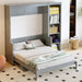 MurphyBed With Integrated Desk AndBookshelf Gray Storage