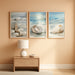 Triptych Coastal Shell Pearl Framed Canvas Wall Art 20X30 Inch X3 | Wooden Frame, Uv-Resistant Ink, Giclée Printing Process, Pre-Installed Hooks Make It Easy to Hang Home or Office Wall Decor