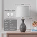 Table Lamp Set of 2, Modern Ceramic Bedside Lamps for Night Stands, Classic Small Lamp Nightstand Lamp for Bedroom Living Room Desk End Table Rocker Swtich Grey