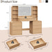 Large 62'' Makeup Vanity Desk with Mirror and Lights,Charging Station | Vanity with 8 Drawers, 6 Shelves, Smart LED Mirror, 3 Light Modes, Charging Hub, Stable Base, Spacious Storage