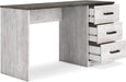 Signature Design by Ashley Shawburn Farmhouse 3-Drawer 54" Home Office Desk, White & Gray