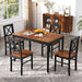 5-Piece Mid-Century Modern Dining Table Set for 4, Wooden Kitchen Table and Chairs, Compact Rubber Wood Dining Room Set for Small Spaces, Kitchen & Living Room