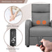 Fabric Massage Chair Adjustable Reclining Chairs Home Theater Sofa Modern Recliners, Gray