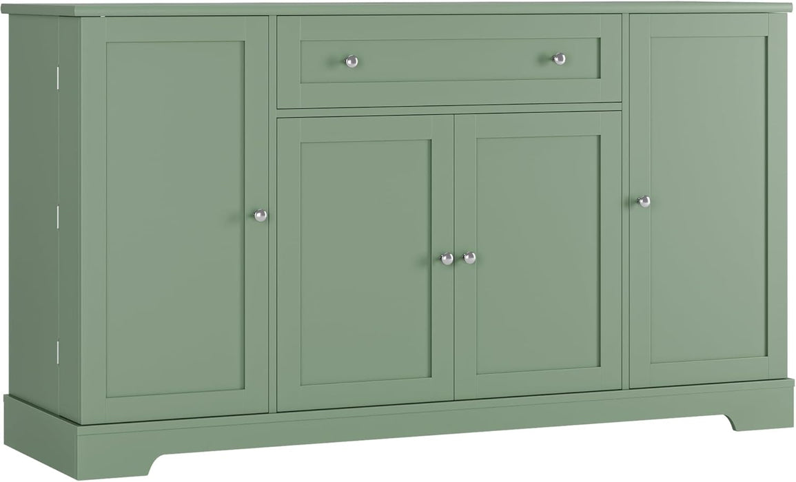 Green Industrial Buffet Cabinet With Adjustable Shelves