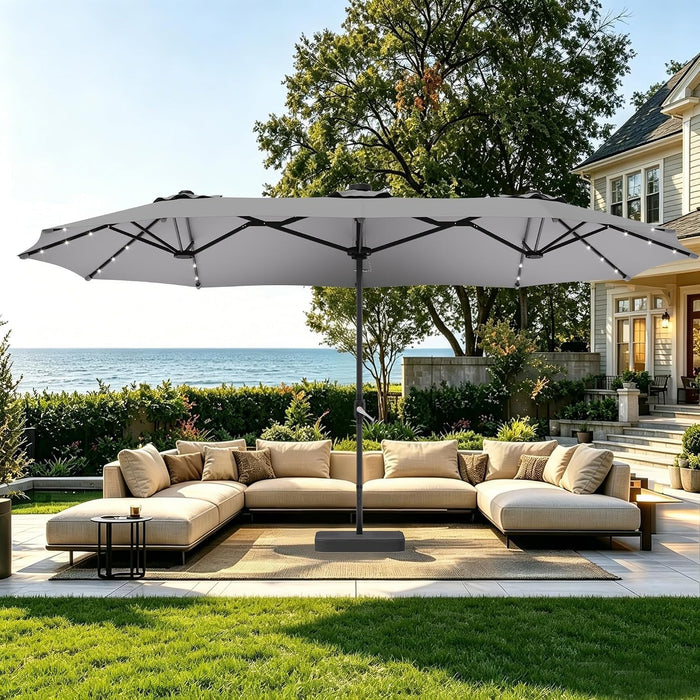 Patio Double-Sided Umbrellas with Base