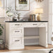 Farmhouse 47" Executive Desk with 3 Drawers and Adjustable File Drawer, Workspace for Home Office and Study, Black.