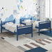 NavyBlue Convertible TwinOverTwin Bunk Bed For Kids