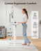 Electric Small Standing Desk, 35" X 20" Whole Piece Desktop, Adjustable Height Computer Desk, 4 Height Memory Settings, Sit Stand up Desk for Home Office, White